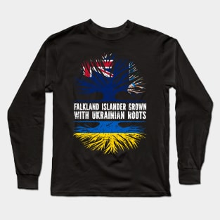 Falkland Islander Grown with Ukrainian Roots Flag Long Sleeve T-Shirt